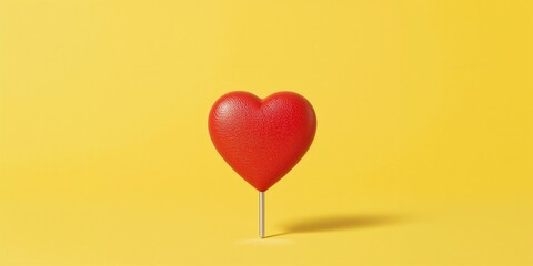 Location marker symbol featuring a red heart on a yellow map background, emphasizing health or charity locations