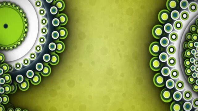 Ethnic style green disc with dynamic background that can be cycled