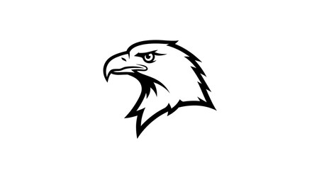 Fototapeta premium Eagle Head Profile Illustration - A Powerful Symbol.