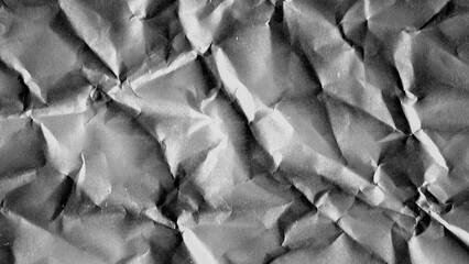 Crumpled paper texture background. White wrinkled sheet. Overlay effect image