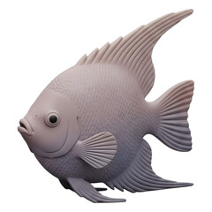 Elegant Angelfish Sculpture Against a Deep Black Background