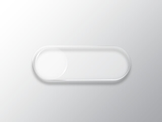 Liquid Glass with Transparency. Colorful Element, Glossy Glassmorphism Button, Modern Interface Design Concept.