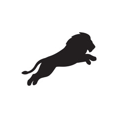 Male adult lion silhouette icon vector flat design