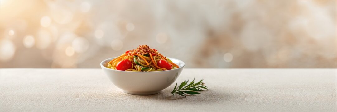 Instant noodle spicy salad bowl bold flavors for taste testing event