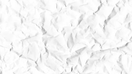 Crumpled paper texture background. White wrinkled sheet. Overlay effect image