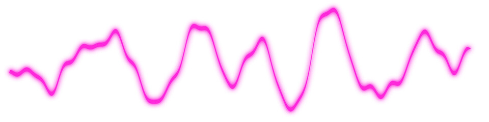 Pink light wave spectrum graph isolated on white background