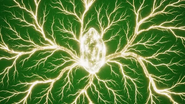 Digital Holographic Projection with complex network of glowing outlines effect ad_ready green screen glowing outline animations style
