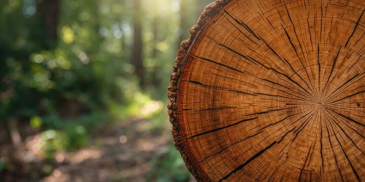 Closeup of Eastern Larch Log End wood grain details, suitable for natural texture backgrounds