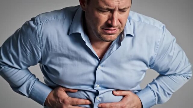 Man Experiencing Stomach Pain: A Comprehensive Sequence of Discomfort and Distress