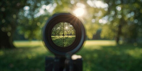 Target symbol for airgun shooting with scope, emphasizing precision and safety during firearm training