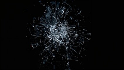 Fragmented glass on a dark background, highlighting damage and structural concerns