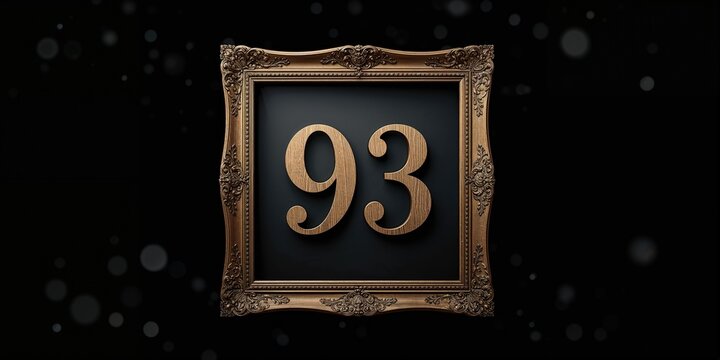 Number 93 displayed on a black background, used as a countdown element in educational or celebratory settings - Powered by Adobe
