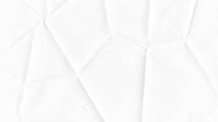 Crumpled paper texture background. White wrinkled sheet. Overlay effect image