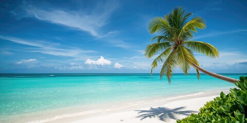 Obraz premium Vast blue green ocean and sky scene used as editorial header background, Earth Day