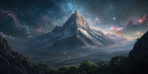 Obraz premium Rugged and mystical sky background used for text and layout design, atmospheric scenery for visual projects