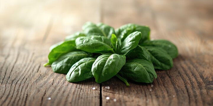 Fresh spinach leaves, a nutrient-rich vegetable, used as a healthful ingredient in salads and smoothies, Earth Day