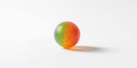 Close-up of a multicolored fishing float used as a fishing accessory on a white background, safety in maritime activities