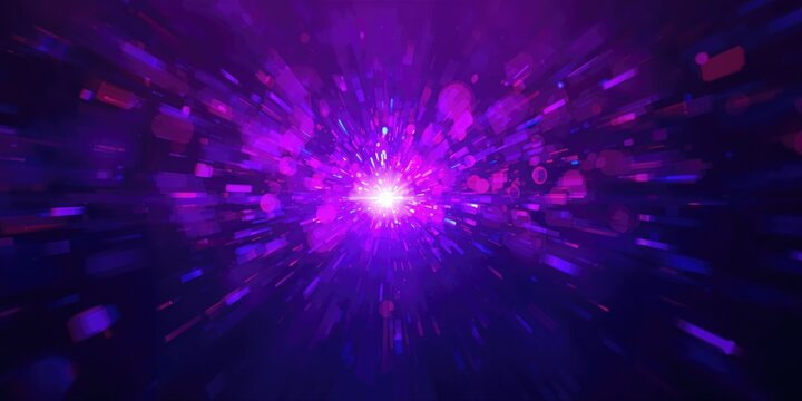 Dark abstract scene with neon light diffusion and bokeh effects, designed for layout or interface backgrounds