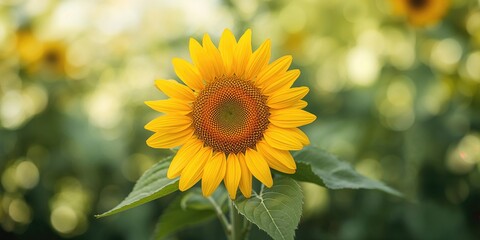 Fototapeta premium Closeup of sunflower's disc florets highlighting floral texture for garden background, summer awareness