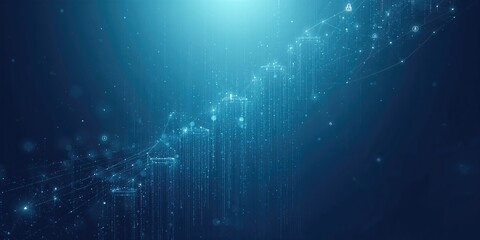 Digital and physical elements in an abstract blockchain scene, used as a UI interface background