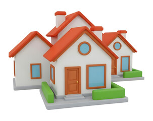 Residential houses neighborhood illustration PNG