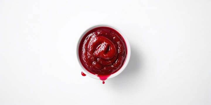 A glass jar filled with glossy cherry jam, highlighting natural fruit preserves used in baking or breakfast spreads, National Breakfast Month