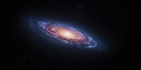 Obraz premium A vibrant galaxy against a dark background, cosmic beauty and depth