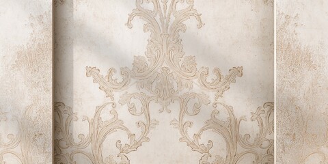 Ancient stucco patterns on a wall, preservation and historical craftsmanship, Earth Day