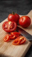 tomatoes on cutting board