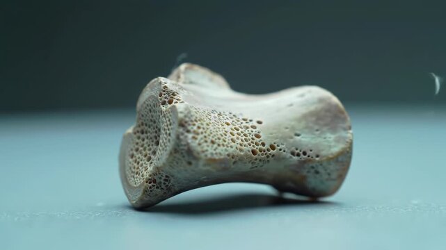 Close-up of a porous bone fragment