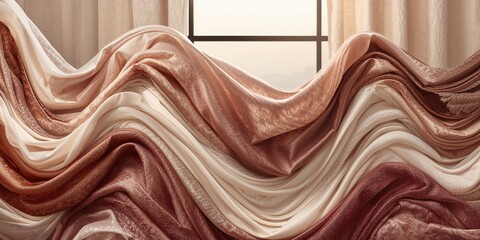 Close-up of textured fabric sample used as background for text layout, material surface details, for editorial header design