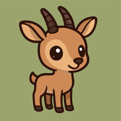 Cute cartoon vector illustration of a small antelope