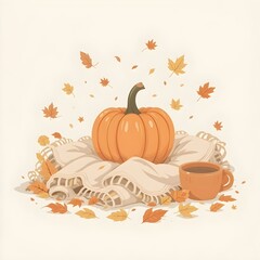 Cozy Autumn Scene Illustration