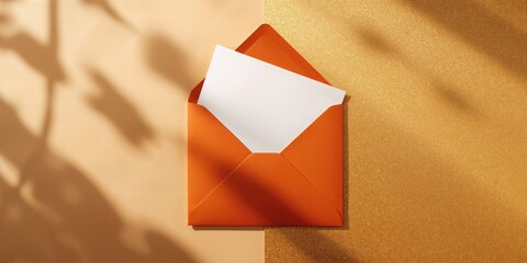 Naklejka na ściany i meble Manila envelope on a gold background used for secure document storage, file organization, and office correspondence