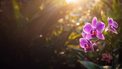 Fototapeta premium Colorful hybrid orchid featuring vivid petals, ideal for botanical collections and floral design