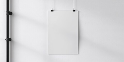 Unfinished poster secured on A clamps prepared for design updates, ideal for editorial layouts