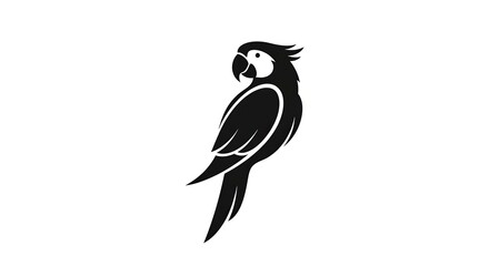 Fototapeta premium Elegant Parrot Silhouette - A Striking Avian Design for Creative Projects.