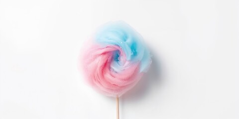 Cotton candy with a fluffy texture on a white background, suitable for background or layout design, World Fair Trade Day