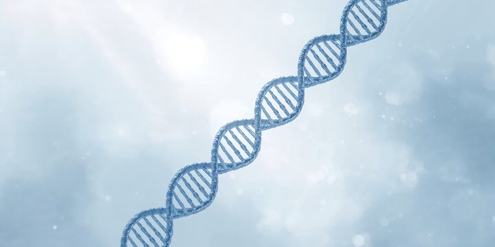 DNA molecule with double helix structure, genetic coding in scientific research, no observance