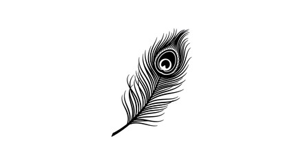 Elegant Peacock Feather Illustration - A Symbol of Beauty and Grace.