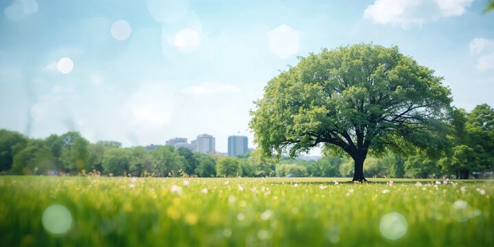 Defocused abstract background with soft colors suitable for text overlay, ideal for editorial header design, Earth Day