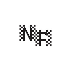 Alphabet Logo Monogram Design Modern Abstract Bold NF Initial Pixel Vector Alphabet