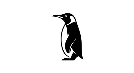 Obraz premium Elegant Penguin Silhouette Vector Art Minimalist Design.
