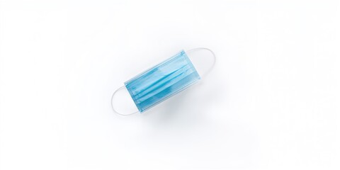 Disposable surgical face mask with blue banner designed for pollution protection, virus, and flu prevention