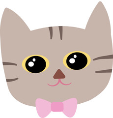 Adorable Cartoon Cat with Big Yellow Eyes