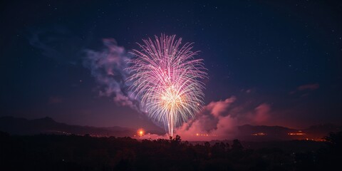 Night sky illuminated by vibrant fireworks at a festival in Penghu, Taiwan, highlighting cultural festivities