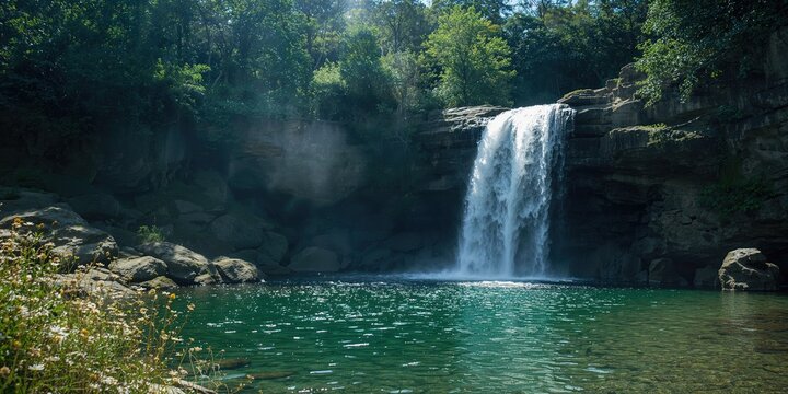 El Salto waterfall in Cuetzalan Puebla, natural landscape for environmental preservation efforts