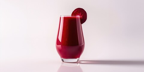 Pure beetroot juice on a white background, highlighting nutrient-rich drink options