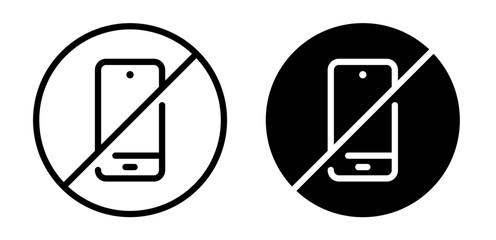 No Phone sign. Phone use is prohibited. Using the phone is forbidden icon