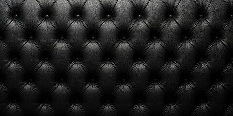 Luxurious black leather with button details, used as a backdrop for text or interface elements